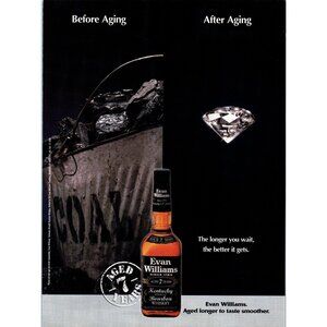 2003 Evan Williams Bourbon Vintage Print Ad Coal Cart to Diamond Bar Wall Art
